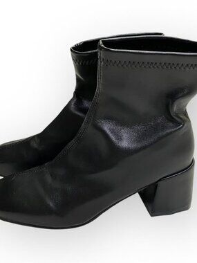 Ankle High Square Boots Black